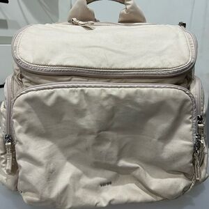 Large Caraa Diaper Backpack (Cotton). Very pale pink.